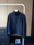Autumn women's half-zipper sweatshirt, outdoor commuting sports, simple casual slim-fit long-sleeve top
