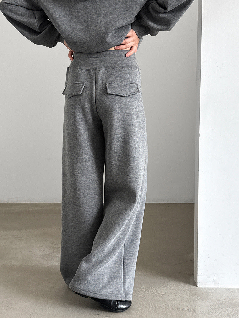 Luxi Lazy Hooded Sweatshirt Jacket Wide-Leg Long Pants Women's Autumn/Winter Commuting Slimming Sports Casual Set 21129