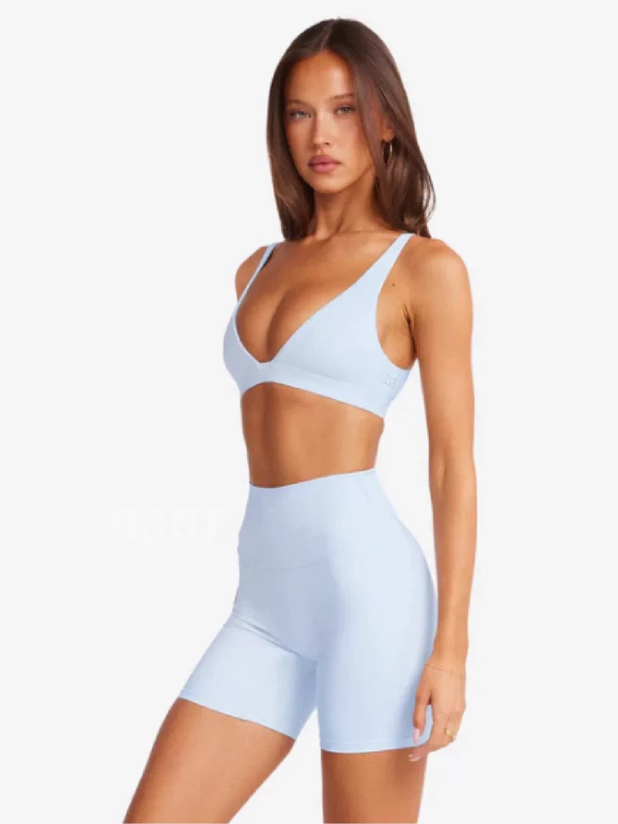 Women's yoga V-neck bra women's shockproof gathering bra high elasticity quick dry buttocks lifting sports fitness pants