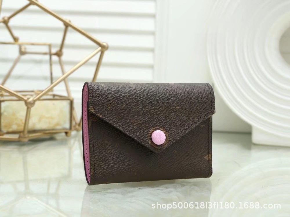 New Three-Fold Lao Huazi Classic European and American Fashion Style Women's Wallet, Coin Purse, Coin Purse 41938 Old Flower Card