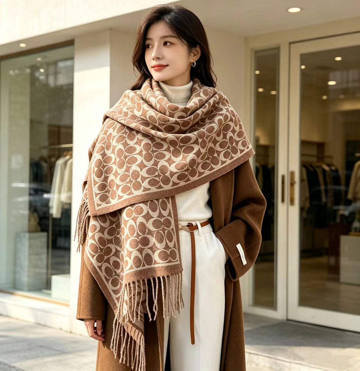 Best-selling cashmere double-sided scarf