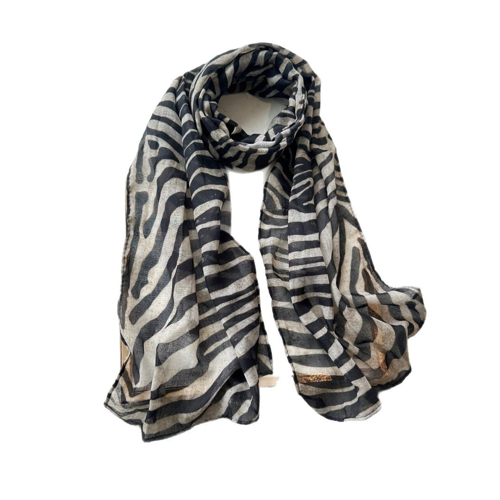 Vintage Zebra Pattern Scarf for Women, 2026 Spring/Summer New Light Luxury High-End Long Scarf Versatile Shawl Outerwear