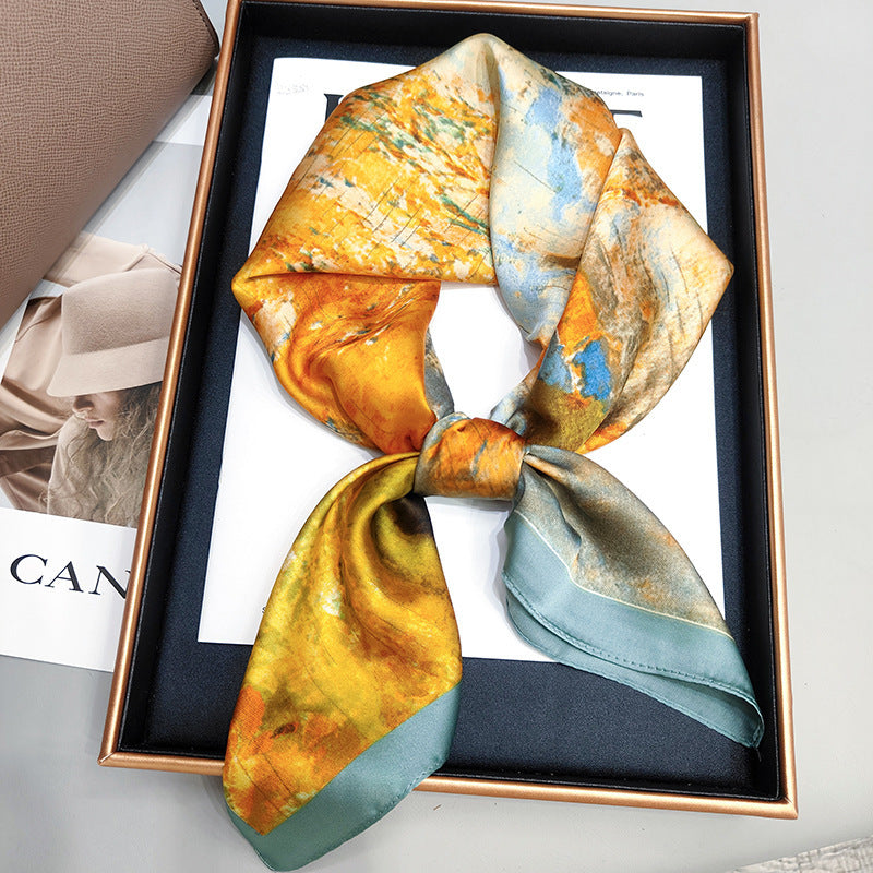 Silky Satin Printed Scarf