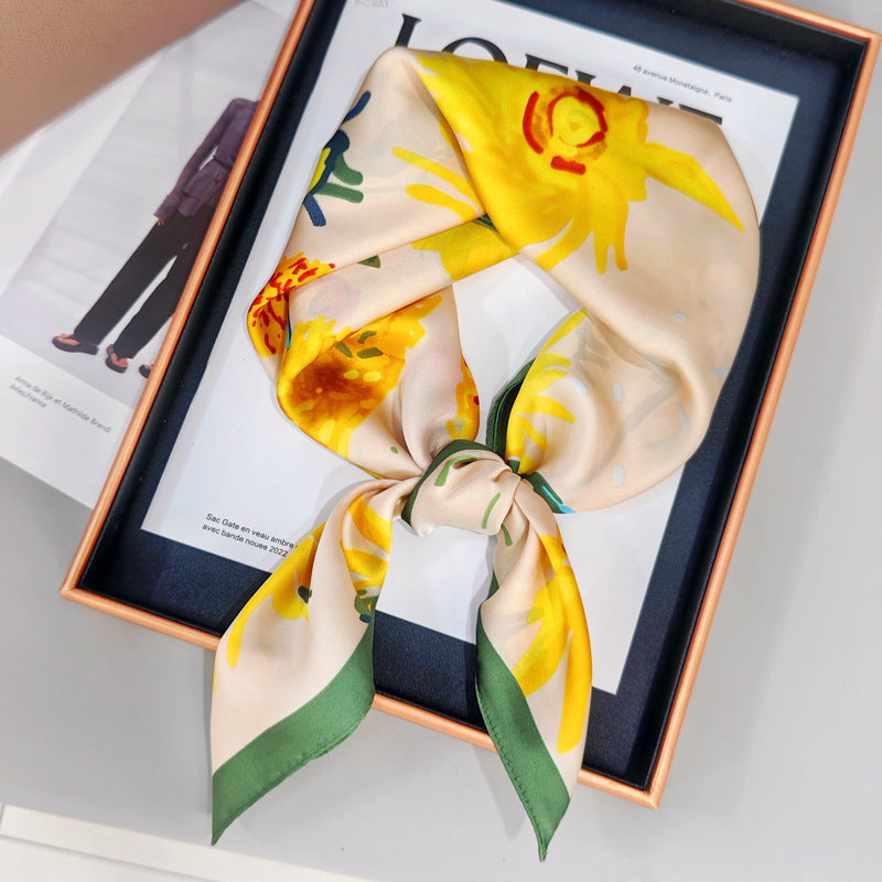 Silky Satin Printed Scarf