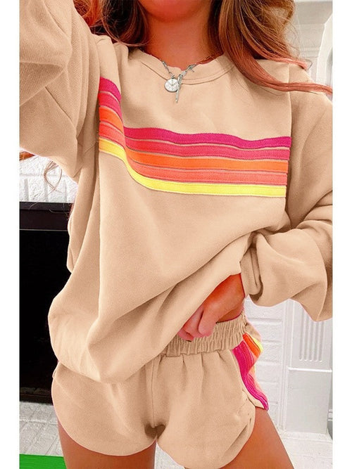 2025 Autumn and Winter European and American Contrast Webbing Set Women's Cross-border Independent Station Cross-border Hot Selling Autumn New Home Suit Women