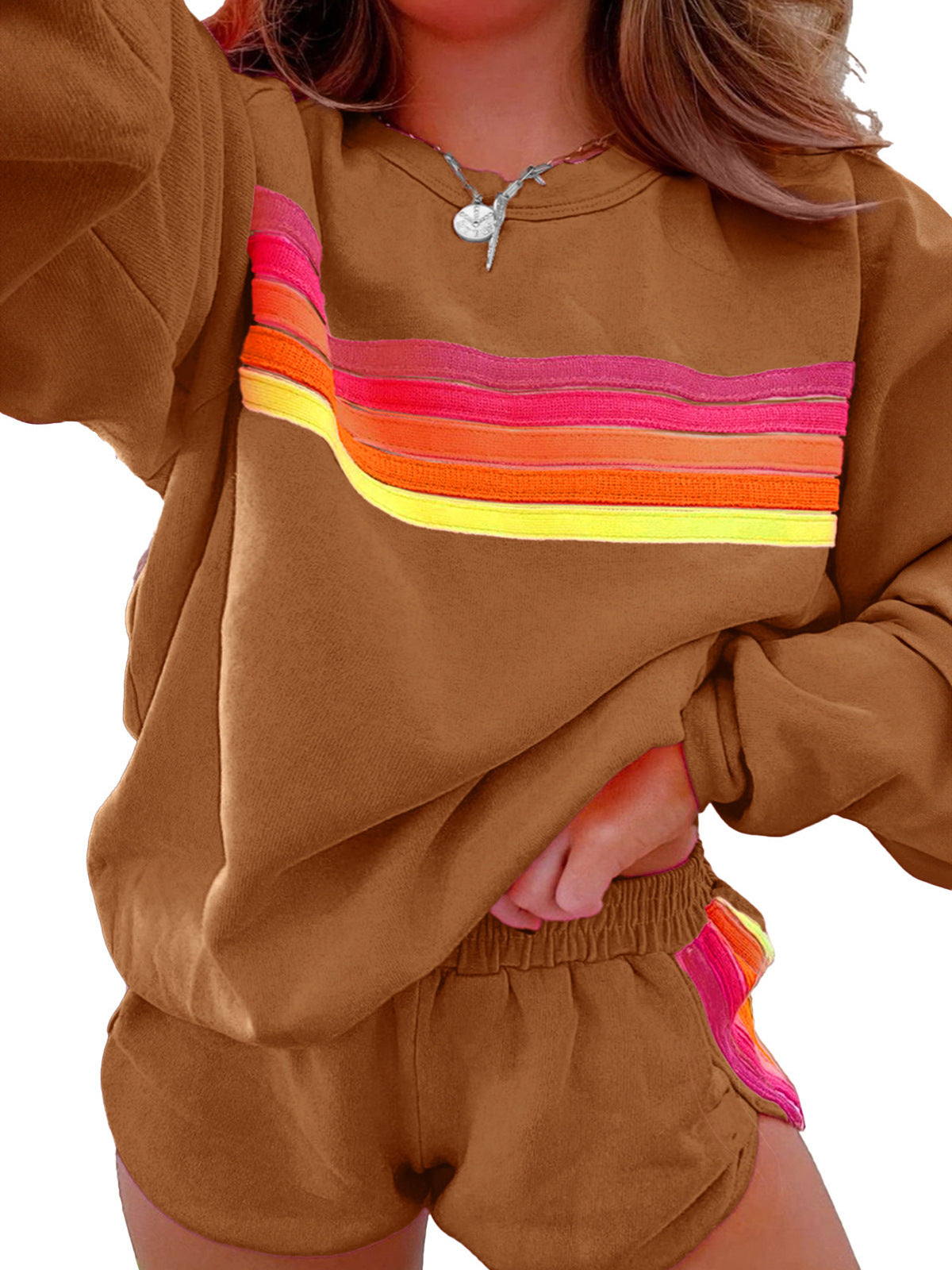 2025 Autumn and Winter European and American Contrast Webbing Set Women's Cross-border Independent Station Cross-border Hot Selling Autumn New Home Suit Women