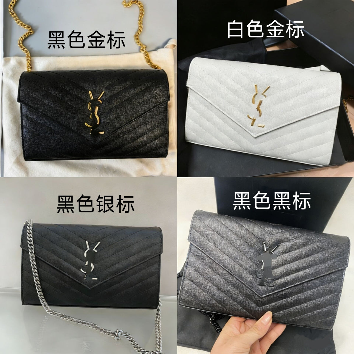 2026 Fashion Foreign Trade Cross-border Chain Single Shoulder Crossbody Envelope Bag, Genuine Leather Caviar Clutch Flap Single Shoulder for Women
