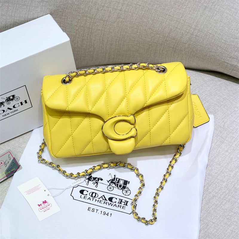 Ko C lambskin Tabby26 diamond lattice Dionysian bag light luxury fashion chain hand-to-hand crossbody shoulder armpit women's bag