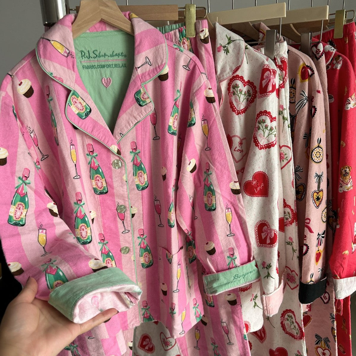Strong push ~ foreign trade light luxury pjs pajamas spring and autumn sanded cotton pajamas women's long sleeves and pants loungewear pajama sets