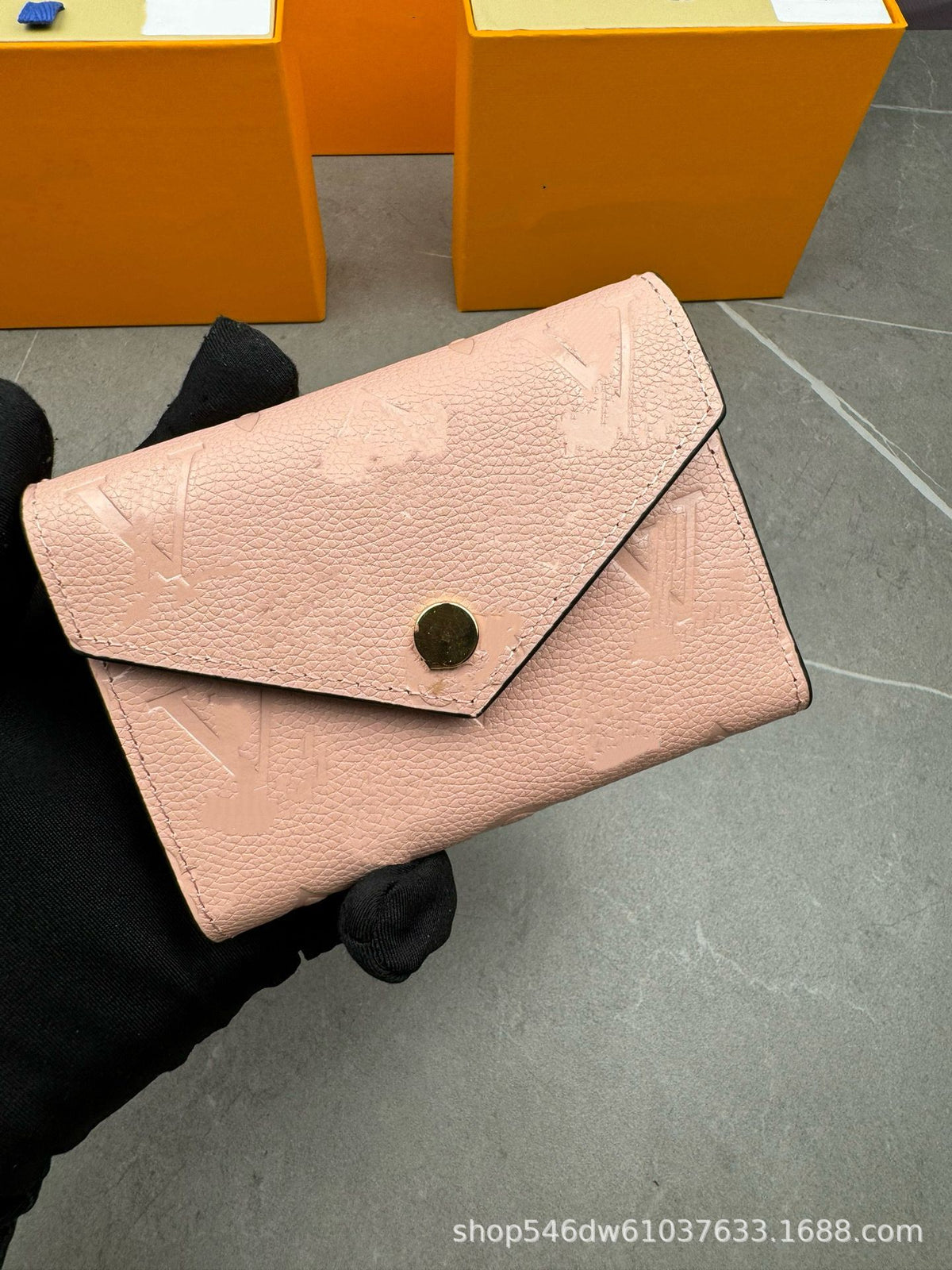 Foreign trade cross-border women's wallet tri-fold short embossed diamond pattern wallet fashionable classic multi-function card case simple