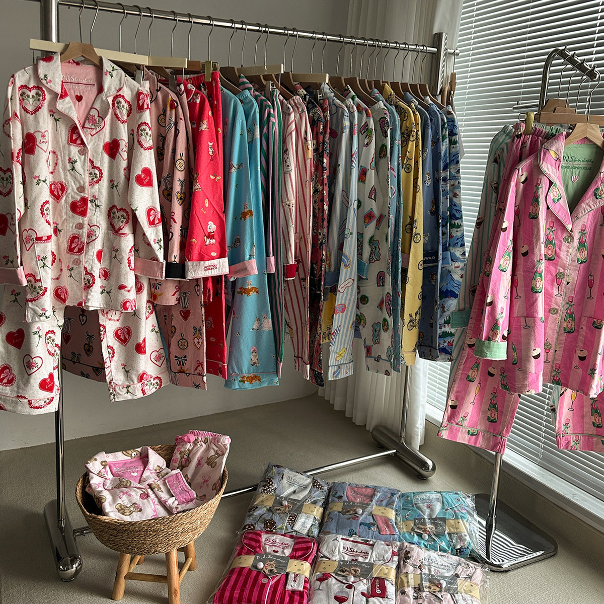 Strong push ~ foreign trade light luxury pjs pajamas spring and autumn sanded cotton pajamas women's long sleeves and pants loungewear pajama sets