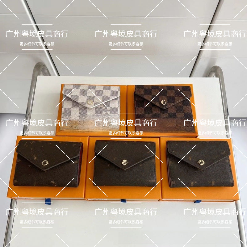 European and American cross-border donkey family women's wallet classic presbyopia tri-fold leather wallet card case multi-functional coin purse women's model