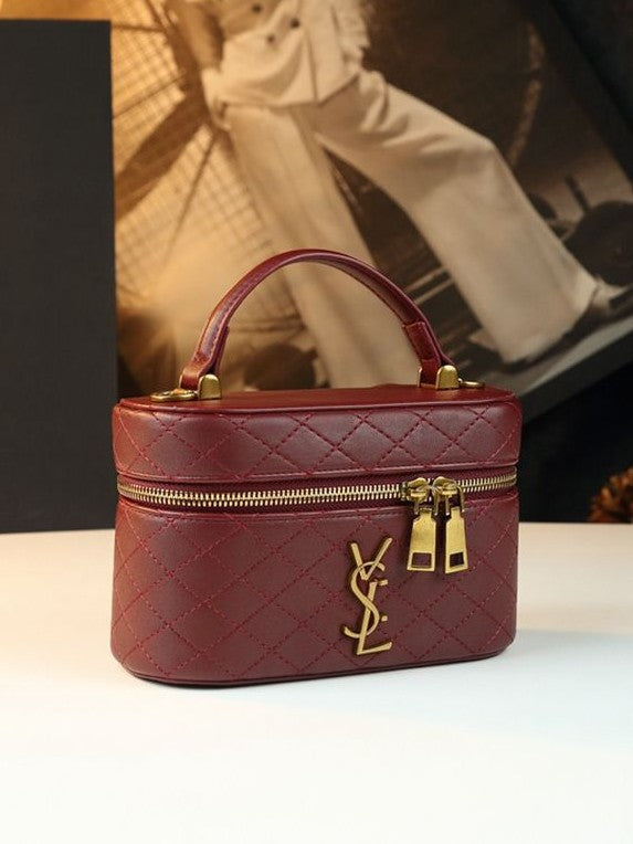 DIY Yangshulin diamond chain bag box cosmetic bag genuine leather versatile handbag single shoulder crossbody women's bag small square bag