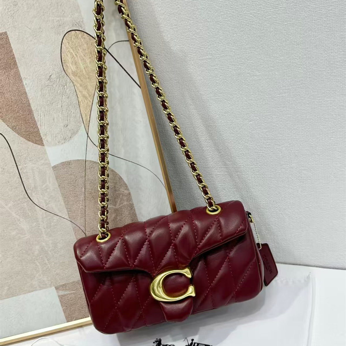 Ko C lambskin Tabby26 diamond lattice Dionysian bag light luxury fashion chain hand-to-hand crossbody shoulder armpit women's bag