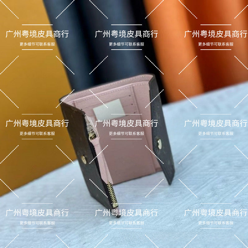 European and American cross-border donkey family women's wallet classic presbyopia tri-fold leather wallet card case multi-functional coin purse women's model