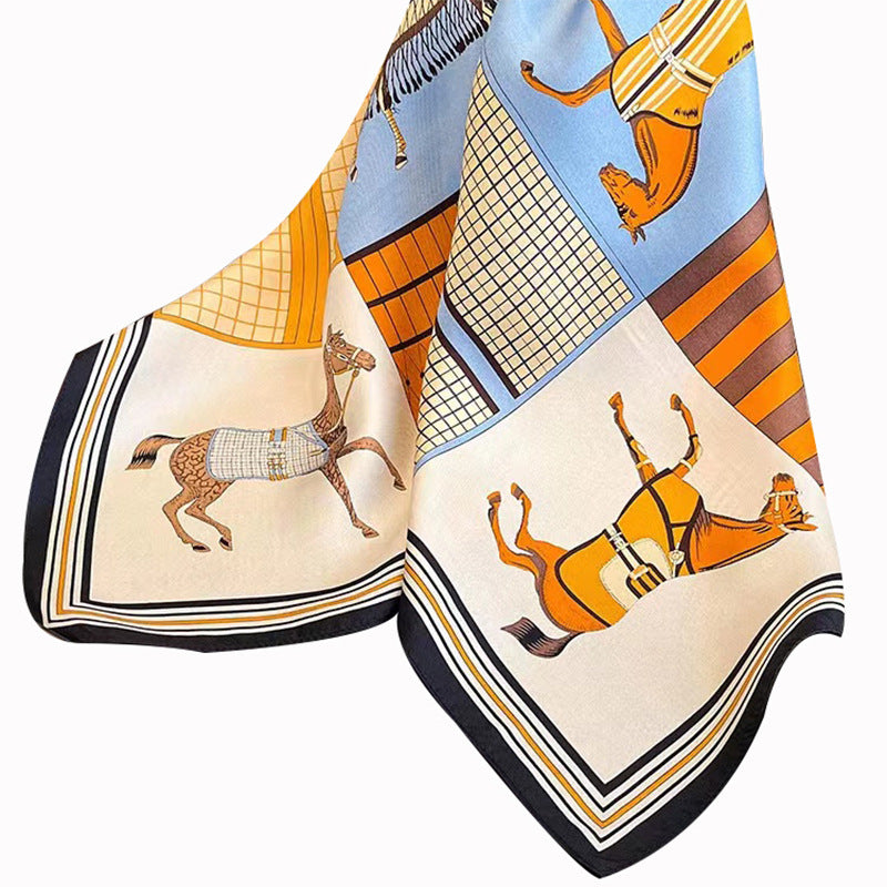 70 Printed Small Scarf, Summer Imitation Silk Satin Cotton Scarf for Women, Professional Shirt Decorative Neck Scarf, Versatile Scarf Wholesale