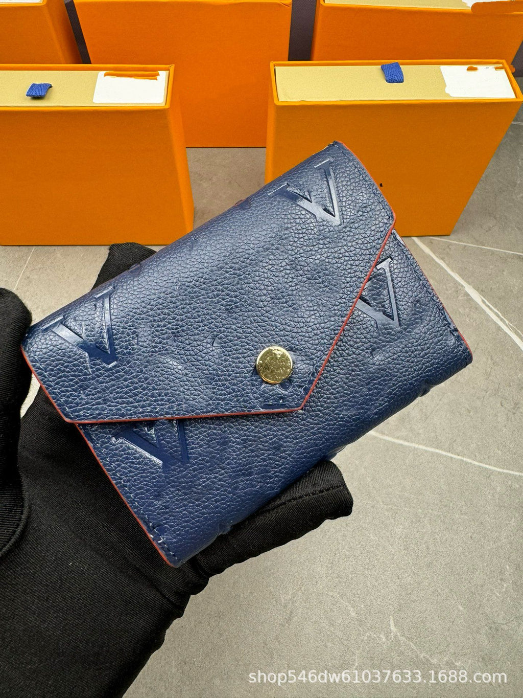 Foreign trade cross-border women's wallet tri-fold short embossed diamond pattern wallet fashionable classic multi-function card case simple