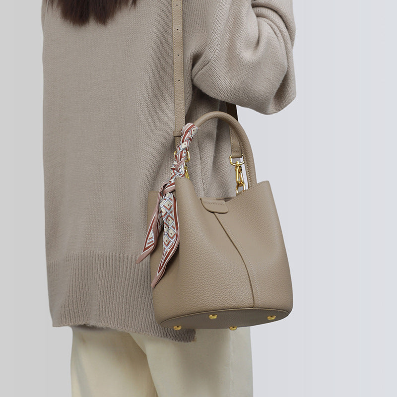 Bags 2026 new bags, women's bags, crossbody bags, spring and autumn high-end leather handbags, bucket bags, bags
