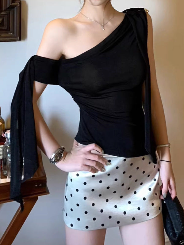 Jin Yi 'Perfect Score Versatile Dress' Matte Satin Mini Skirt Pants Straight-Leg Midi Skirt for Women, Summer Niche Pure Desire Hot Girl Style