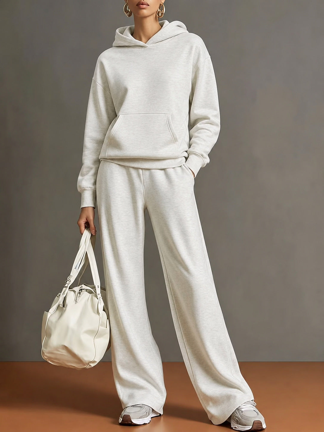 2026 Autumn Sweatshirt Set Women's Hooded Loose Drapey Wide-Leg Pants Casual Sports Two-Piece Versatile Set