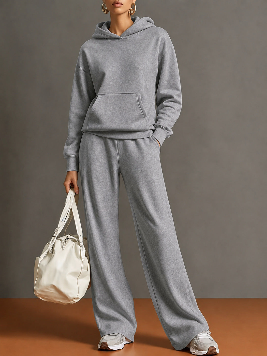 2026 Autumn Sweatshirt Set Women's Hooded Loose Drapey Wide-Leg Pants Casual Sports Two-Piece Versatile Set