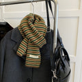 High-quality striped imitation cashmere knitted scarf women's 2024 new winter warm and versatile neck brace couple scarf