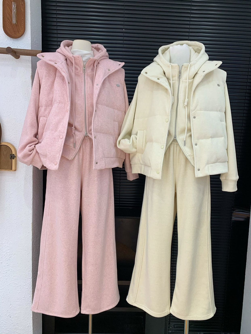 High-end pop sports style suit women's autumn and winter new cropped sweatshirt thickened sleeveless vest three-piece set women's
