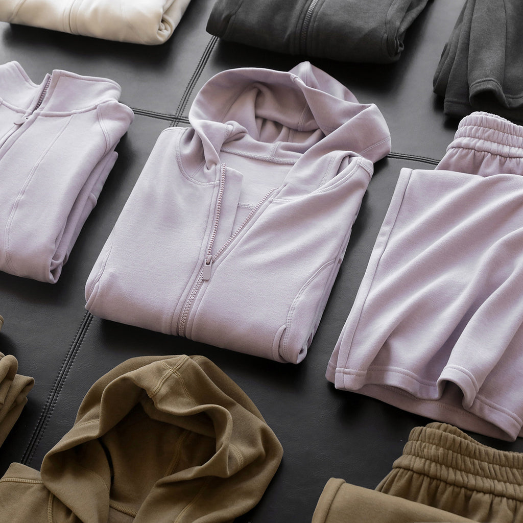 Comfortable fried with wool mulberry silk soft glutinous hood stand-up collar zipper jacket straight trouser set women's autumn 093