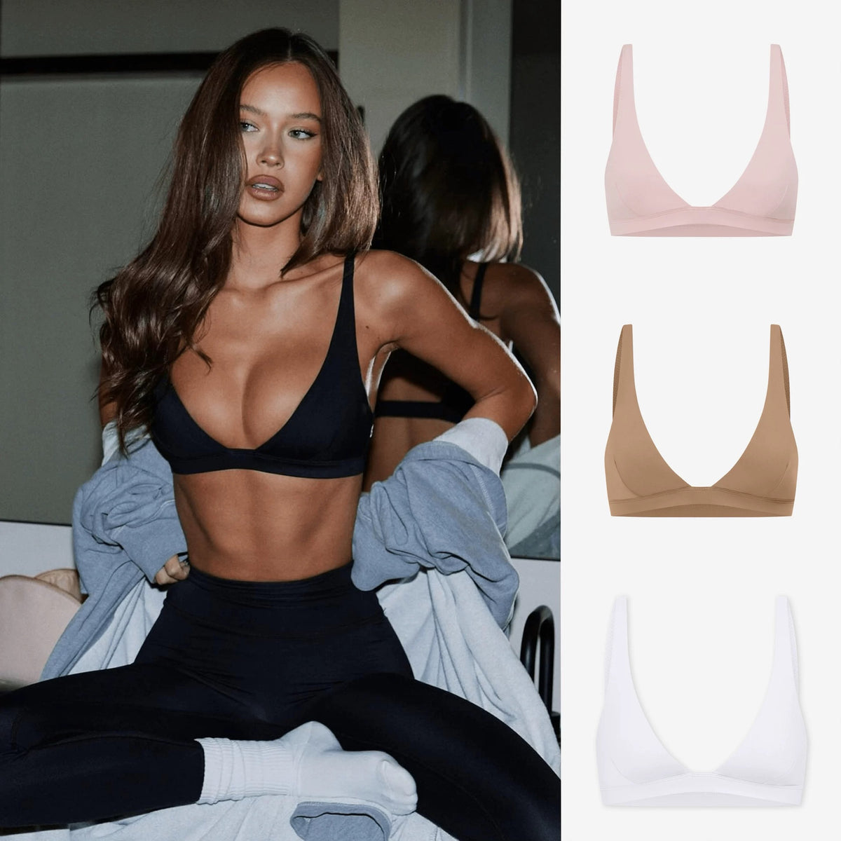 Foreign trade cross-border European and American yoga V-neck bra women's shockproof gathering bra high elasticity quick dry buttocks lifting sports fitness pants