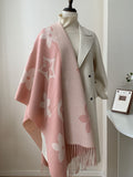 New European and American winter bestseller cashmere scarf women's monogram high-end versatile shawl with thickened neck warmer