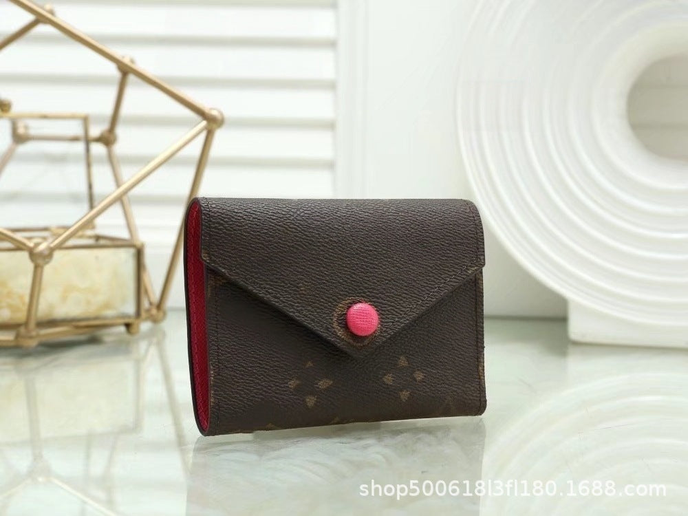 New Three-Fold Lao Huazi Classic European and American Fashion Style Women's Wallet, Coin Purse, Coin Purse 41938 Old Flower Card
