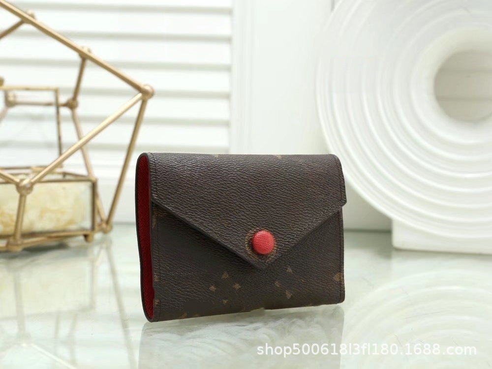 New Three-Fold Lao Huazi Classic European and American Fashion Style Women's Wallet, Coin Purse, Coin Purse 41938 Old Flower Card