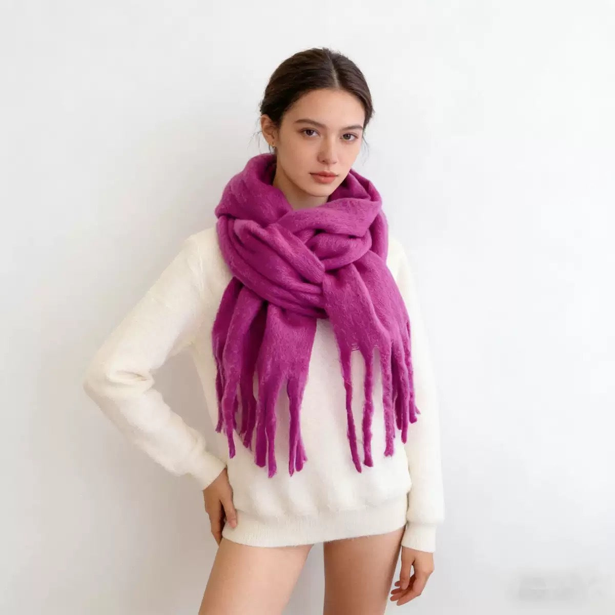 Mohair Solid Color Scarf