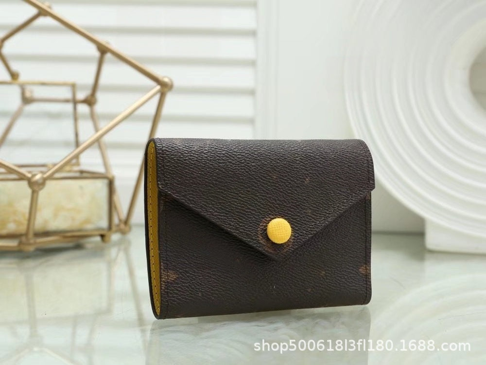 New Three-Fold Lao Huazi Classic European and American Fashion Style Women's Wallet, Coin Purse, Coin Purse 41938 Old Flower Card