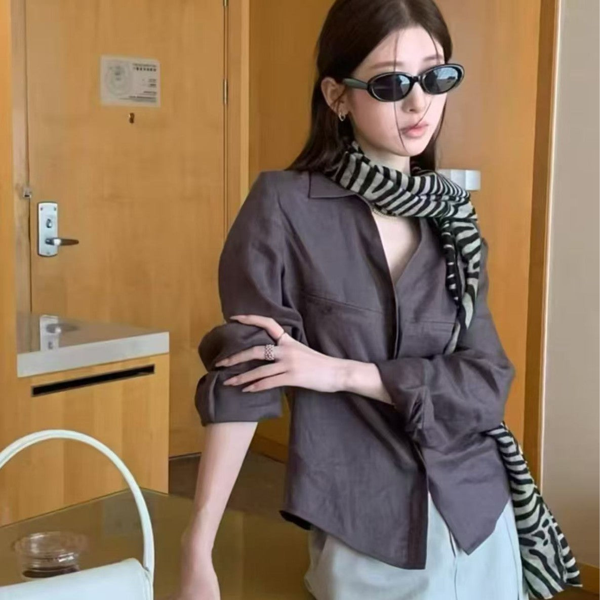 Vintage Zebra Pattern Scarf for Women, 2026 Spring/Summer New Light Luxury High-End Long Scarf Versatile Shawl Outerwear