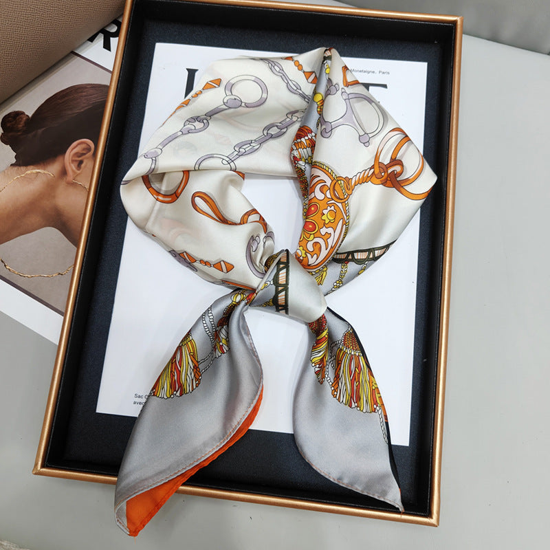 Silky Satin Printed Scarf