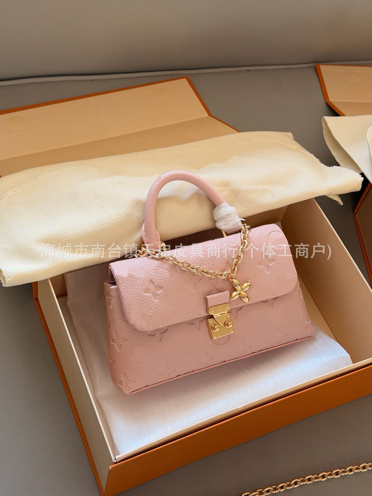 25 New Madeleine Nano Leather Tote Chain, Crossbody Bag, Embossed Flap Bag, Premium
