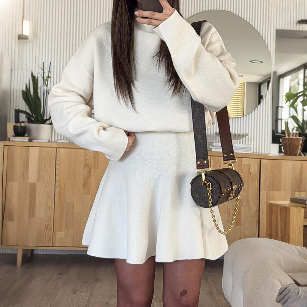 In-stock women's Korean sportswear set, elegant knit TK autumn/winter European and American women's new two-piece set