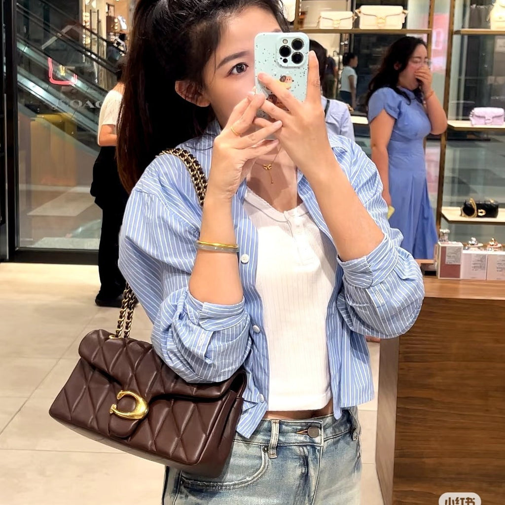 Ko C lambskin Tabby26 diamond lattice Dionysian bag light luxury fashion chain hand-to-hand crossbody shoulder armpit women's bag