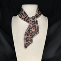 Leopard print silk scarf for women, 2024 autumn/winter new high-end ribbon, pure and alluring style, spicy slim neck warmer