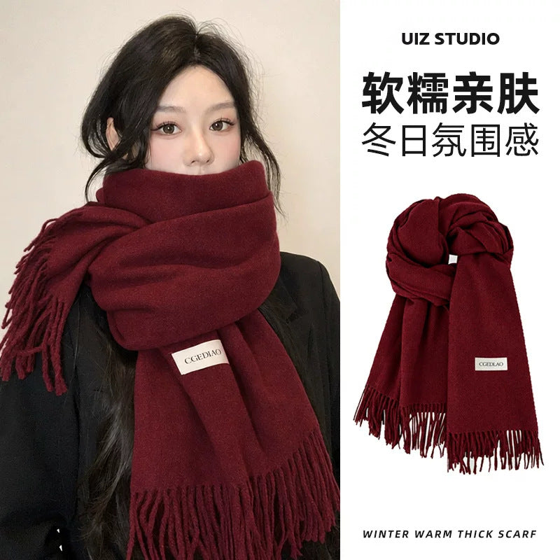 Gray high-end imitation cashmere shawl/scarf