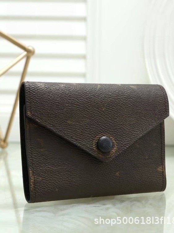New Three-Fold Lao Huazi Classic European and American Fashion Style Women's Wallet, Coin Purse, Coin Purse 41938 Old Flower Card