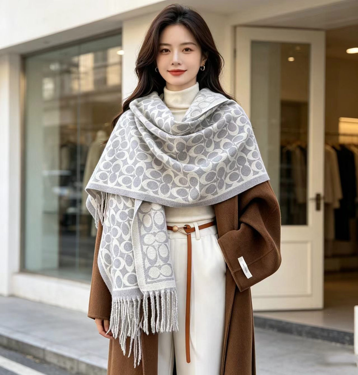 Best-selling cashmere double-sided scarf