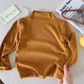 2026 Autumn New Korean-style Children's Multi-Color Off-Shoulder Base Shirt Stretch Skin-Friendly Solid Color Top for Boys and Girls