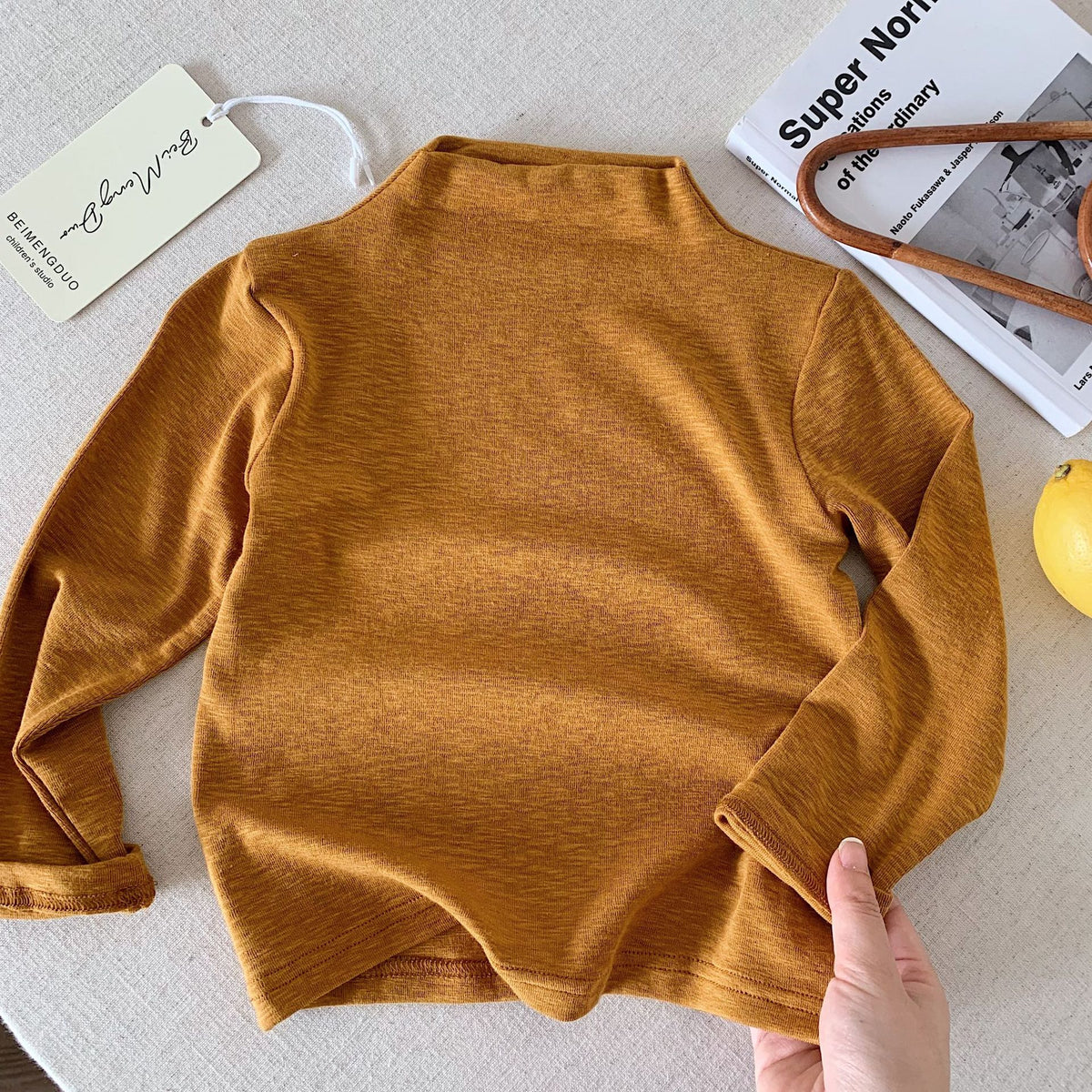 2026 Autumn New Korean-style Children's Multi-Color Off-Shoulder Base Shirt Stretch Skin-Friendly Solid Color Top for Boys and Girls