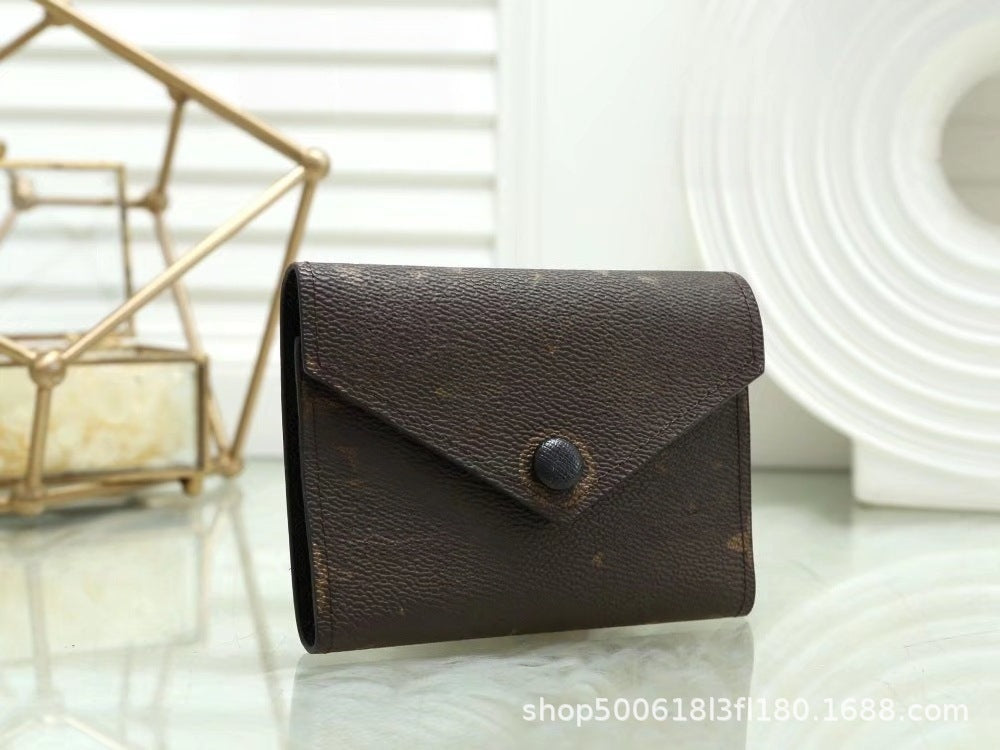 New Three-Fold Lao Huazi Classic European and American Fashion Style Women's Wallet, Coin Purse, Coin Purse 41938 Old Flower Card