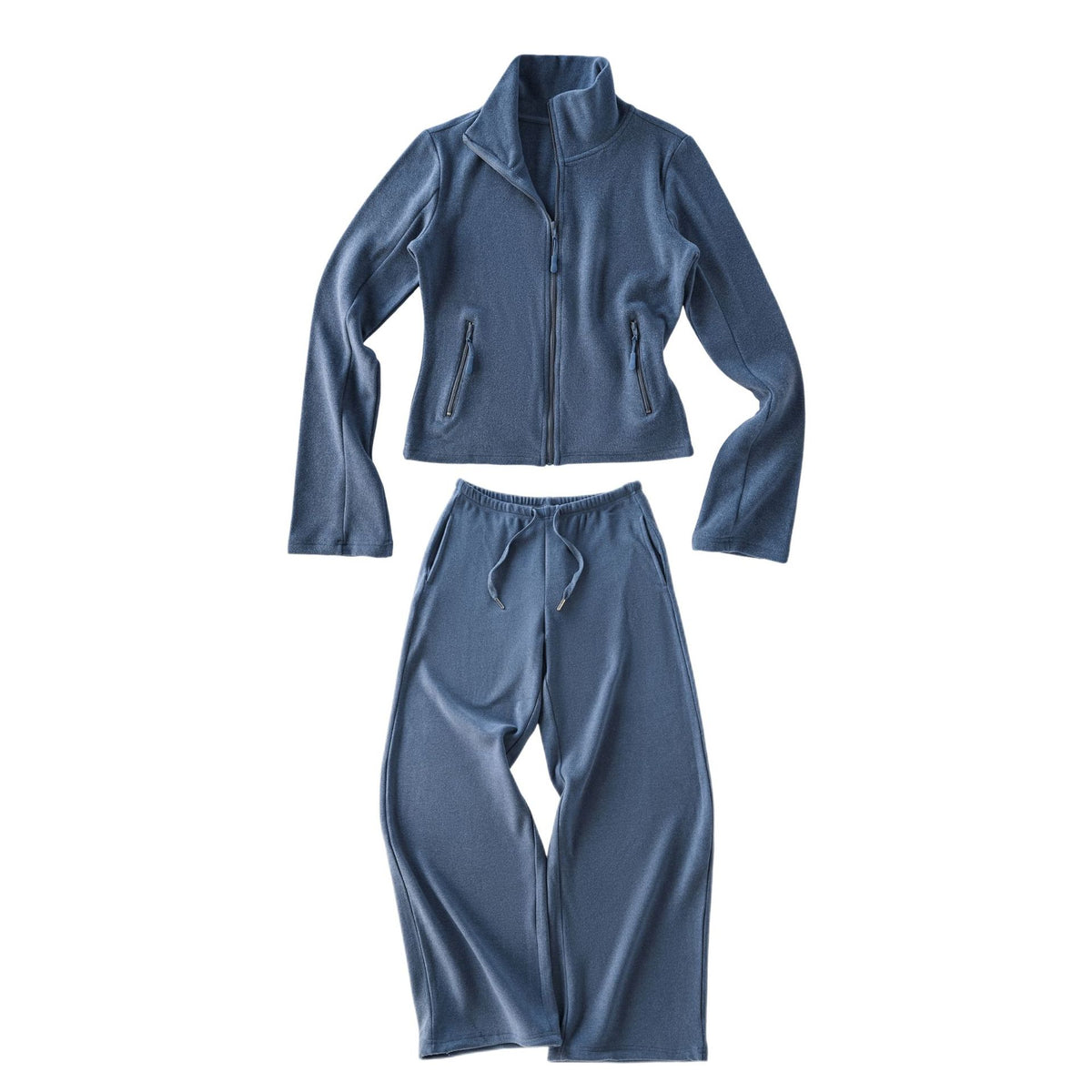 pokiovo high-end outfit, stand collar, slim fit women's jacket, floor-length pants, autumn casual sweatshirt, two-piece sweatpants