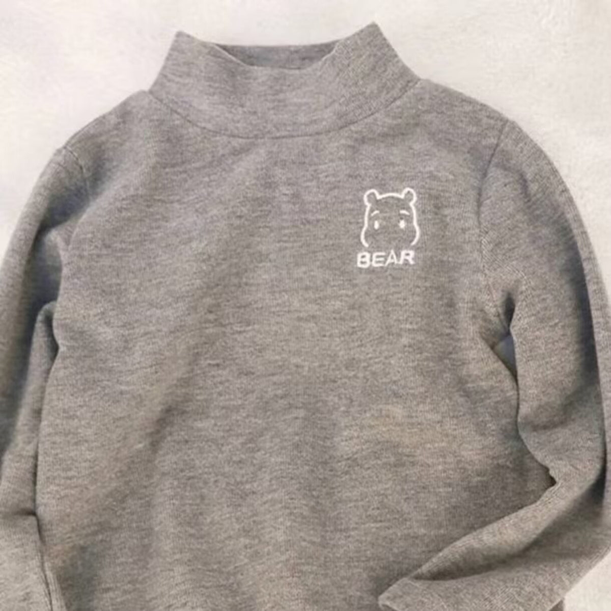 Children's fleece base shirt, new boys' and girls' semi-turtleneck warm inner tops, children's baby T-shirts with long sleeves
