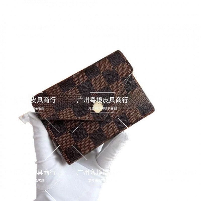 European and American cross-border donkey family women's wallet classic presbyopia tri-fold leather wallet card case multi-functional coin purse women's model