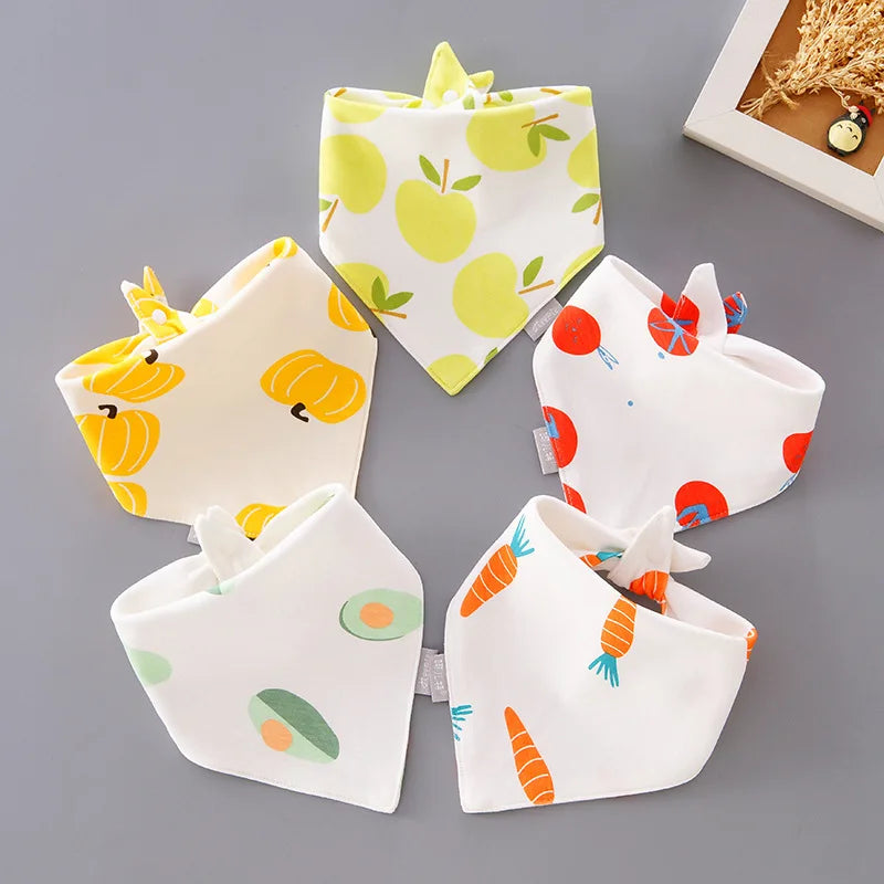 Baby Bibs 5 Pack Baby Bandana Drool Bibs Cotton for Unisex Boys Girls Babador Feeding Smock Infant Burp Cloth Baby Saliva Towel